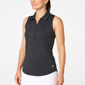 Jofit Dark Gray Sleeveless Collared Lightweight Golf Womens Tank‎ Top Medium